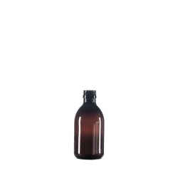 250ml Amber PET Pharma Sirop Bottle, 28mm ROPP Neck